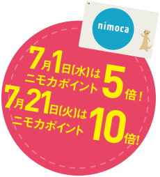 ニモカポイント5倍・10倍